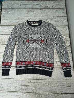 Koto Southwestern Aztec Print Crew neck Sweater Women Size Small